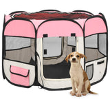 Vidaxl Dog Ren pliable avec sac de porte-avions 90x90x58 cm rose