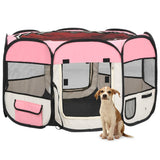 Vidaxl Dog Ren pieghevole con borsa portante 110x110x58 cm rosa