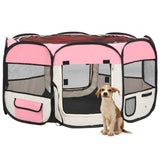 Vidaxl Dog Ren pieghevole con borsa portante 125x125x61 cm rosa