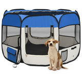 Vidaxl Dog Ren pieghevole con borsa portante 90x90x58 cm blu