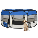 Vidaxl Dog Ren pieghevole con borsa portante 145x145x61 cm blu