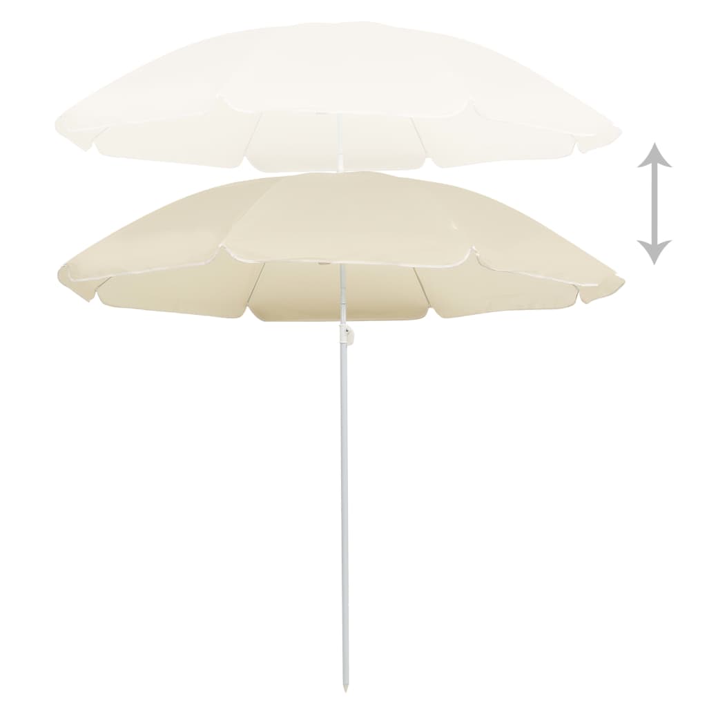 Vidaxl parasol s ocelovým pólem 180 cm písek -