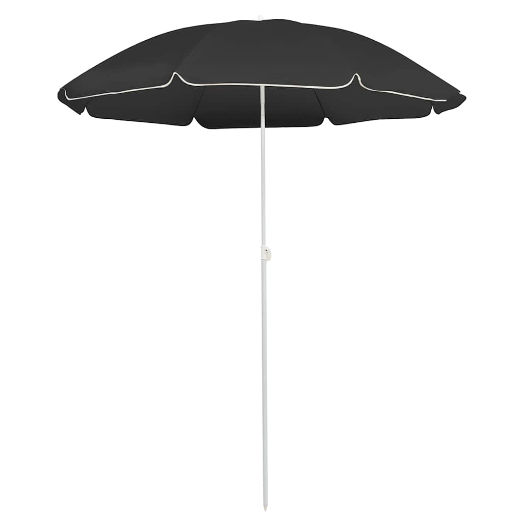 Vidaxl parasol avec poteau en acier 180 cm anthracite -colored