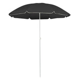 Vidaxl parasol avec poteau en acier 180 cm anthracite -colored