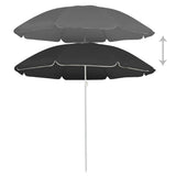 Vidaxl parasol avec poteau en acier 180 cm anthracite -colored