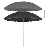 Vidaxl parasol avec poteau en acier 180 cm anthracite -colored
