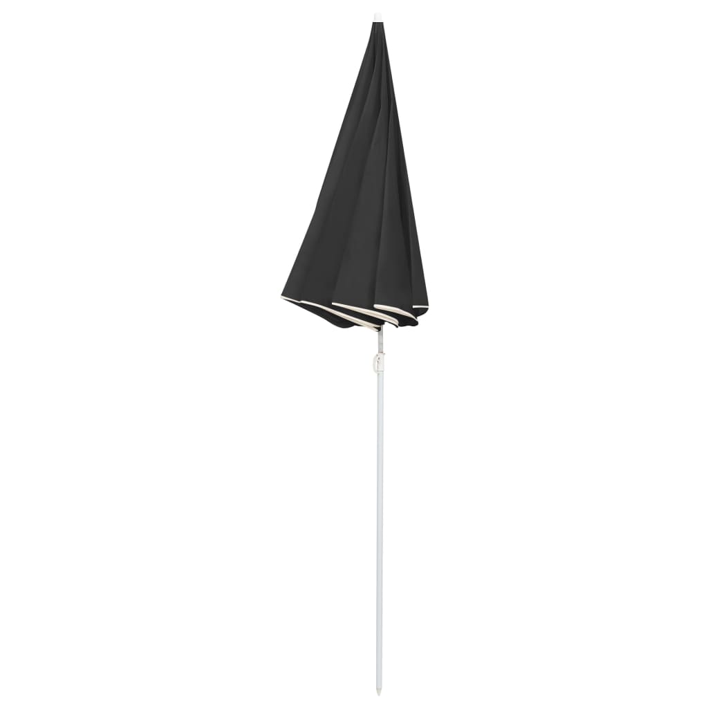 Vidaxl -parasol med stålstang 180 cm antracit -farvet