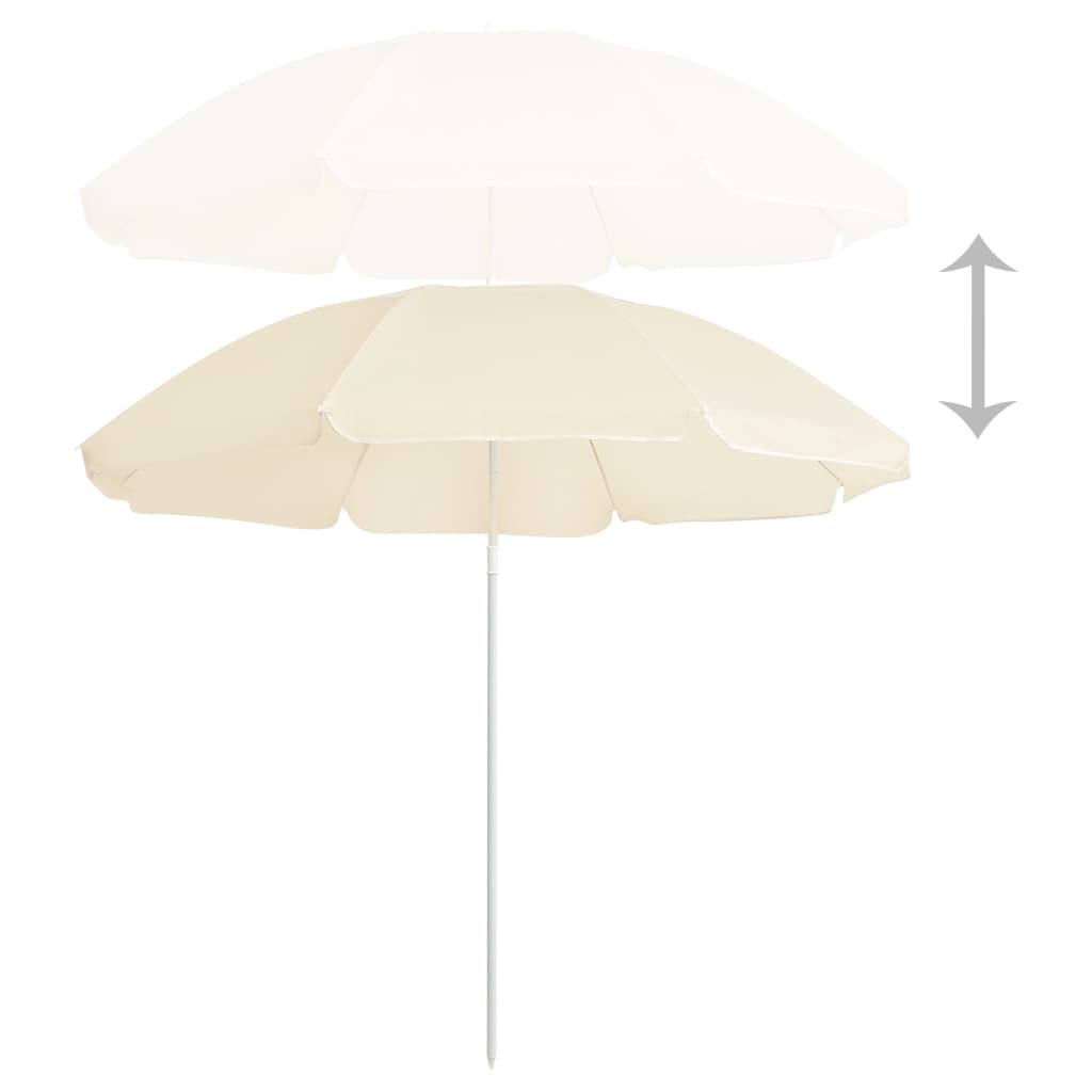 Vidaxl Parasol with steel pole 180 cm sand -colored