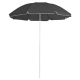 Vidaxl parasol avec poteau en acier 180 cm anthracite -colored