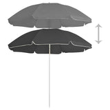 Vidaxl parasol avec poteau en acier 180 cm anthracite -colored