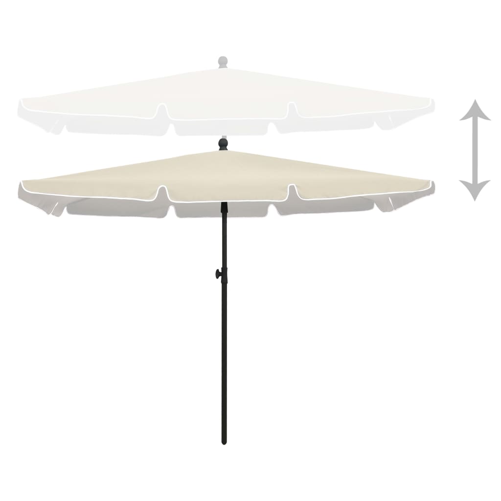 Vidaxl Parasol z biegunem 210x140 cm -coloed piasku