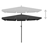 Vidaxl Parasol z biegunem 210x140 cm antracytowym