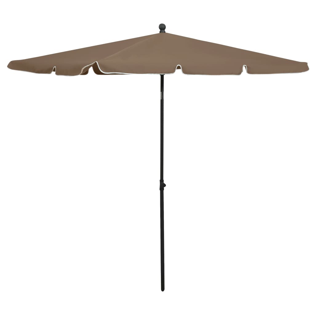 Vidaxl parasol z biegunem 210x140 cm taupe