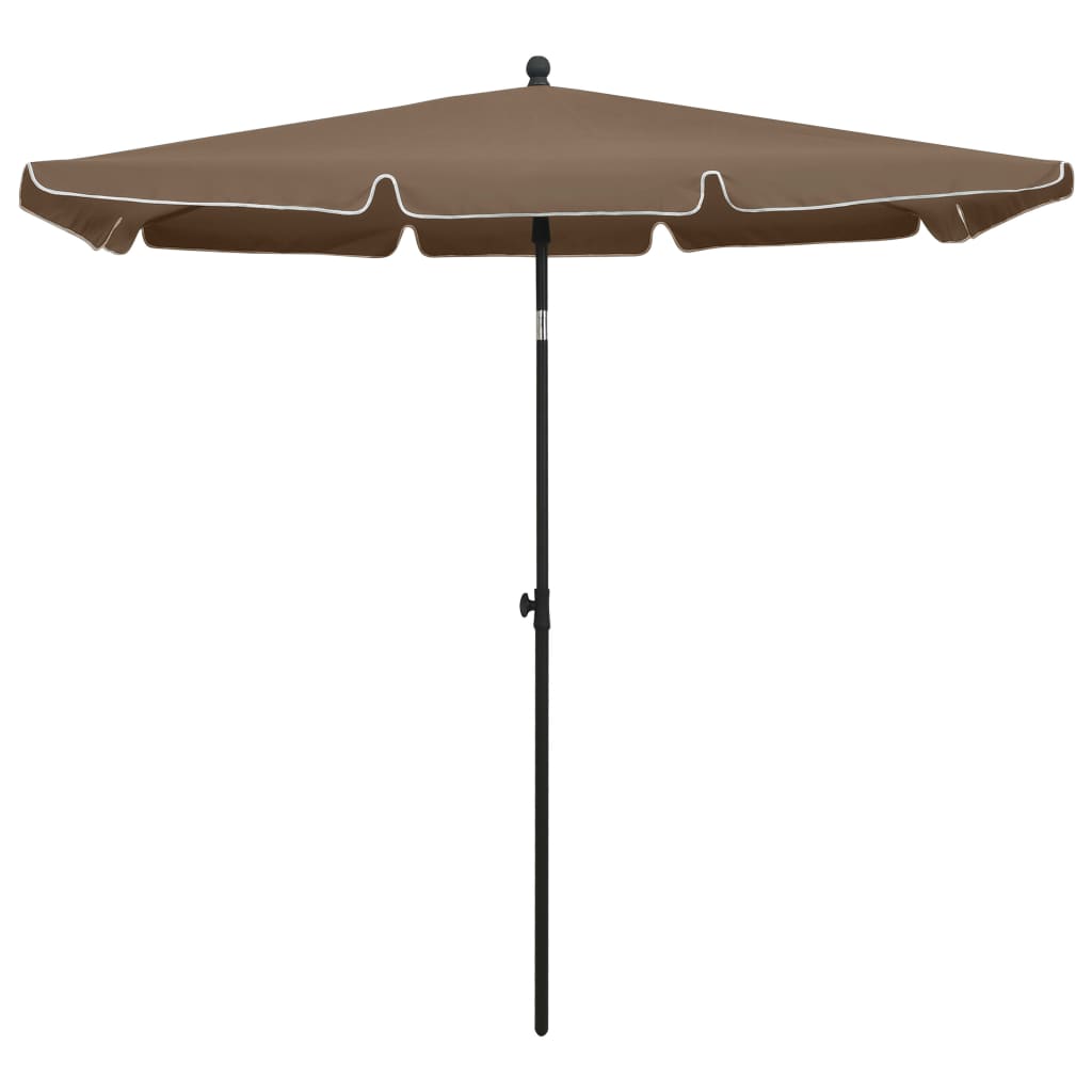 Vidaxl parasol z biegunem 210x140 cm taupe