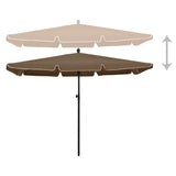 Parasol vidaxl avec pôle 210x140 cm taupe