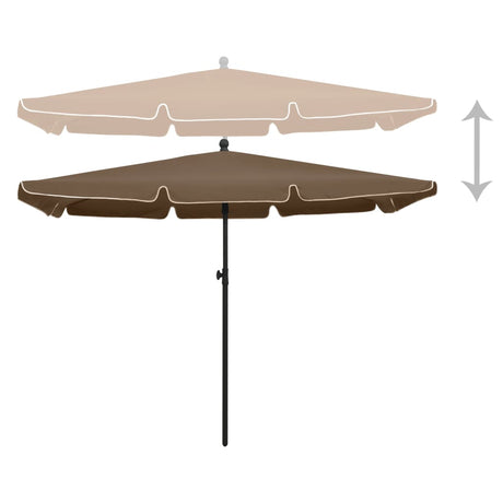 Parasol vidaxl avec pôle 210x140 cm taupe
