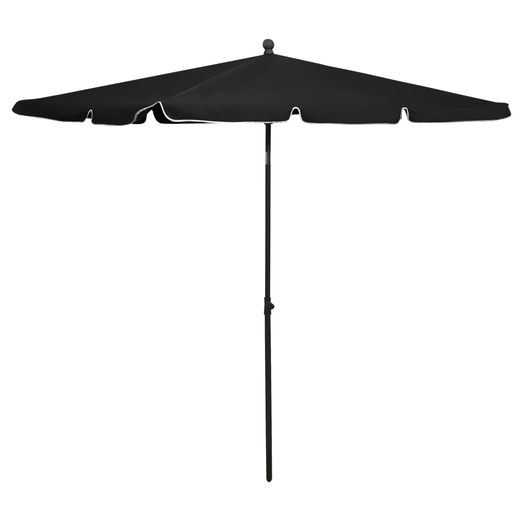 Parasol vidaxl avec poteau 210x140 cm noir