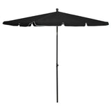 Parasol vidaxl avec poteau 210x140 cm noir