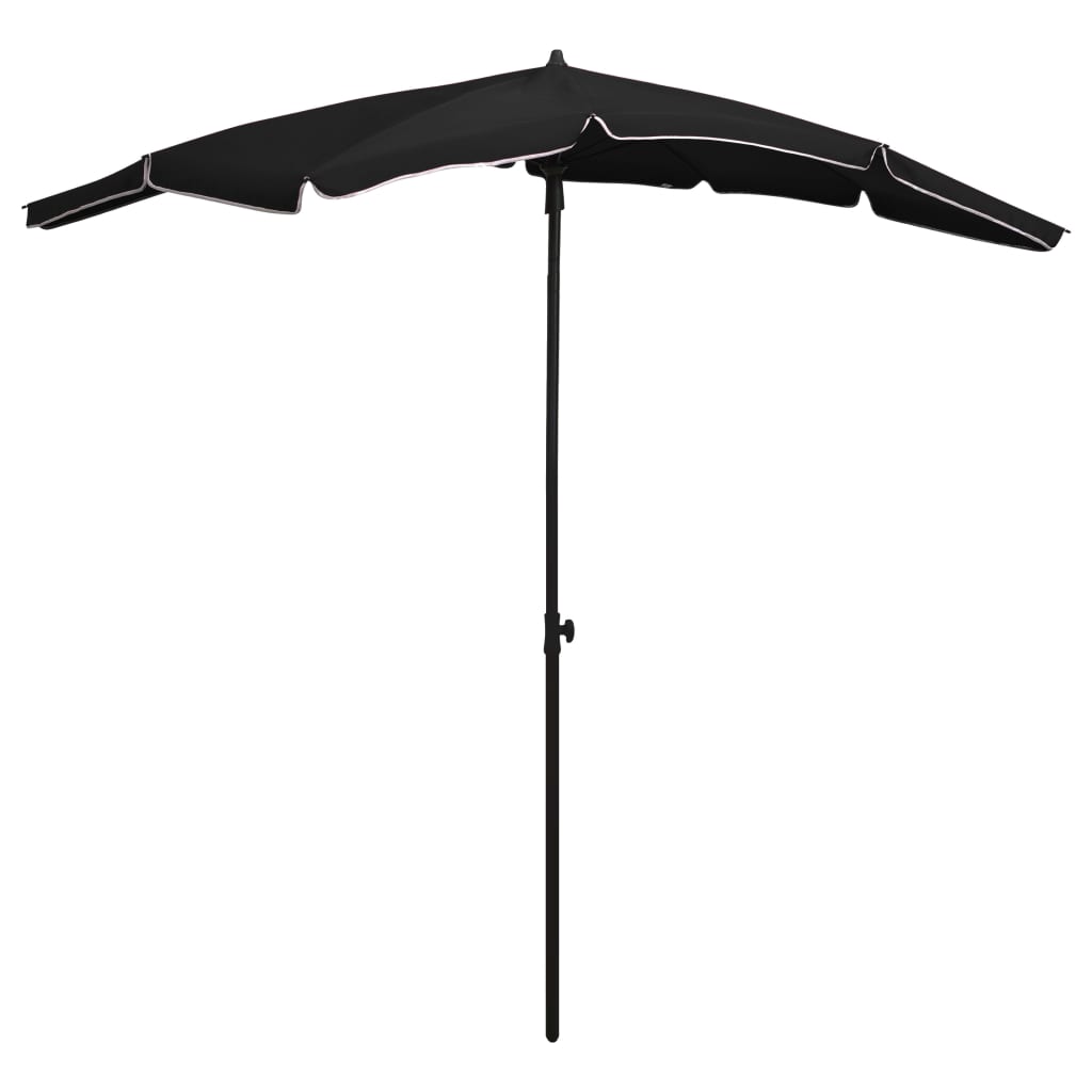 Parasol vidaxl avec pôle 200x130 cm noir