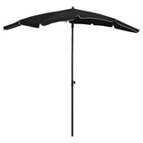 Parasol vidaxl avec pôle 200x130 cm noir