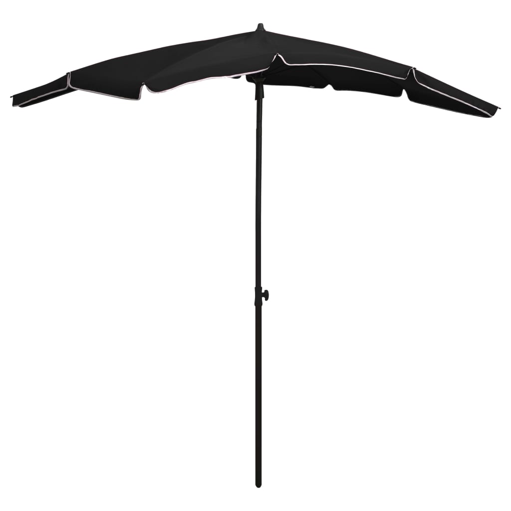 Vidaxl parasol s palico 200x130 cm črno