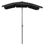 Vidaxl parasol s palico 200x130 cm črno