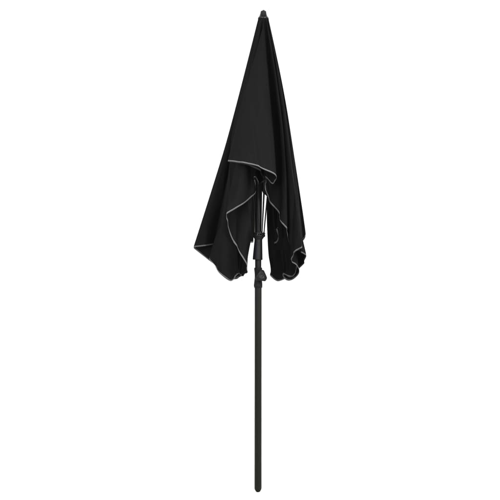 Vidaxl parasol s palico 200x130 cm črno