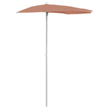 Vidaxl parasol moitié avec une pôle 180x90 cm en terre cuite -colored