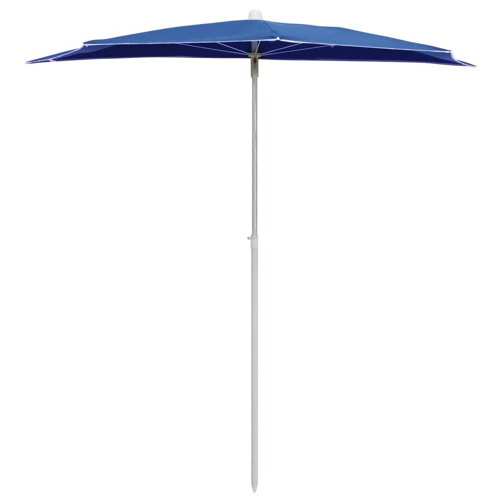 Vidaxl Parasol moitié avec poteau 180x90 cm bleu azure