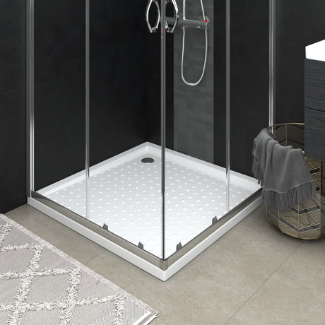 Bac de douche vidaxl avec goujons 90x90x4 cm ABS blanc