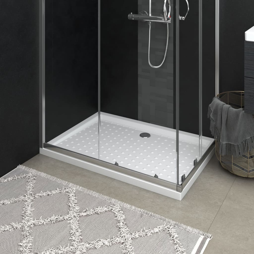 Bac de douche vidaxl avec goujons 70x100x4 cm ABS blanc