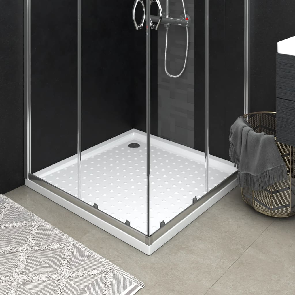 Bac de douche vidaxl avec goujons 80x80x4 cm ABS blanc