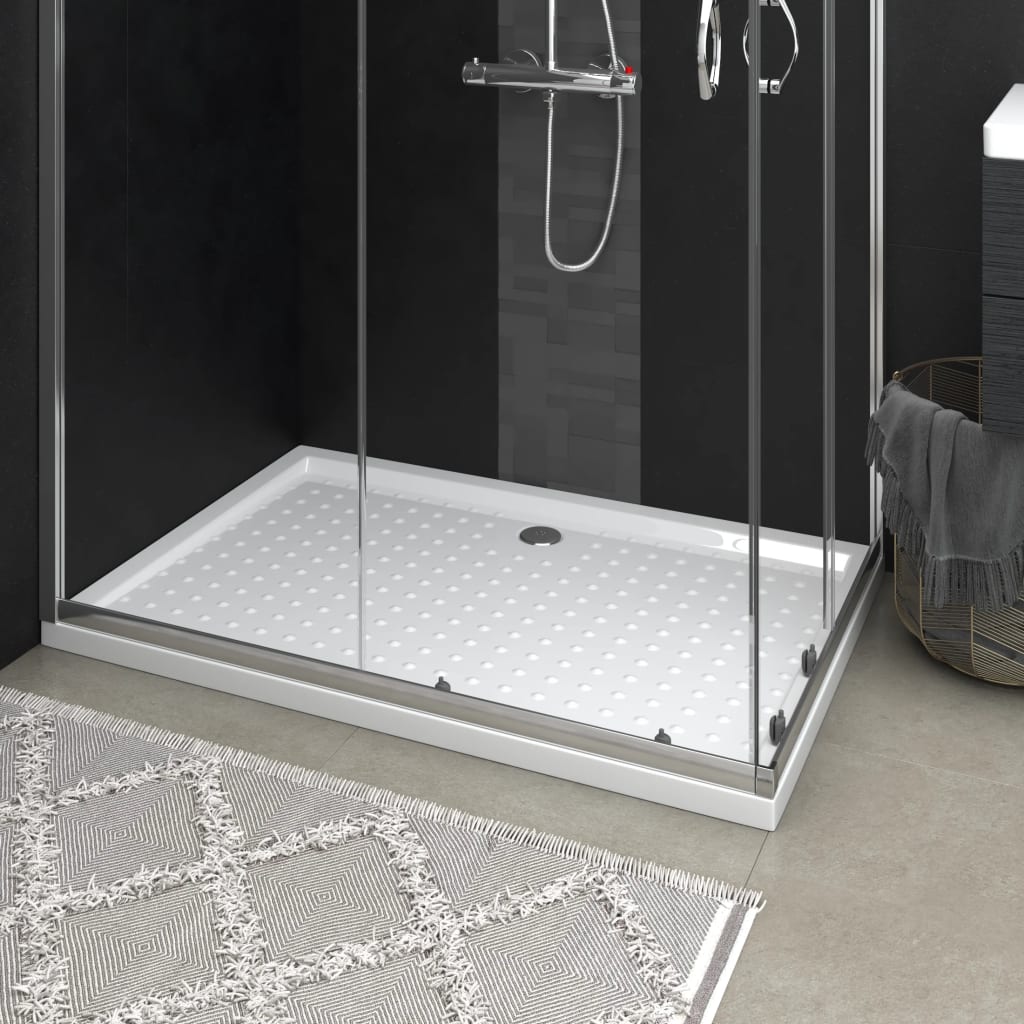 Bac de douche vidaxl avec goujons 80x120x4 cm ABS blanc