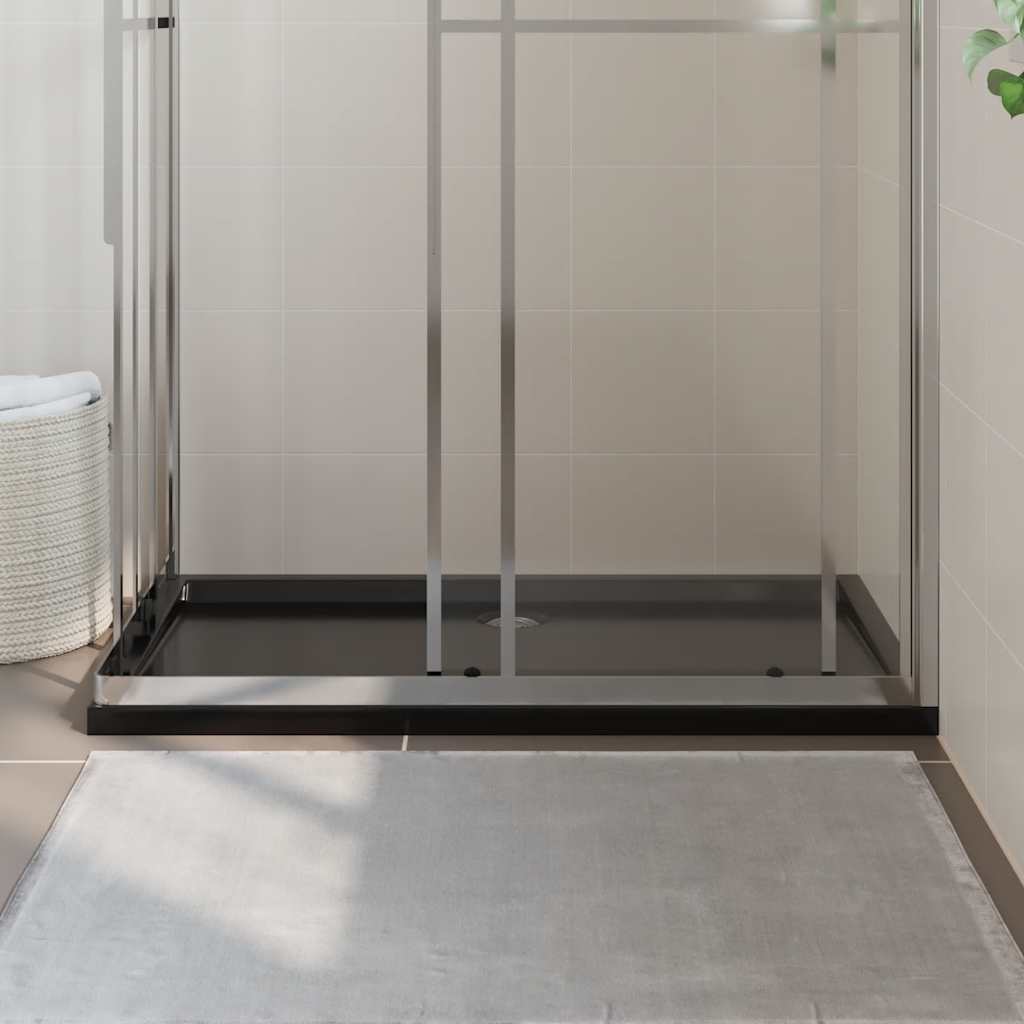 Plateau de douche vidaxl rectangulaire 70x120 cm ABS noir