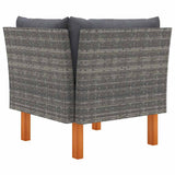 Vidaxl hoekbank poly rattan en massief eucalyptushout
