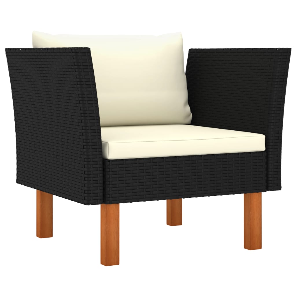 Vidaxl tuinbank poly rattan en massief eucalyptushout