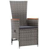 Vidaxl 3-delige loungeset met kussens poly rattan grijs