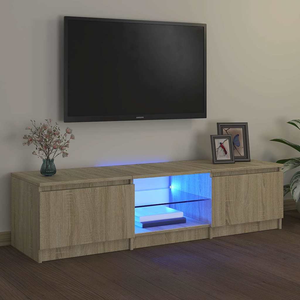 Vidaxl tv-meubel met led-verlichting 140x40x36 cm sonoma eikenkleur