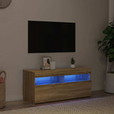 Vidaxl tv-meubel met led-verlichting 90x35x40 cm sonoma eikenkleurig