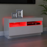 Vidaxl tv-meubel met led-verlichting 80x35x40 cm hoogglans wit