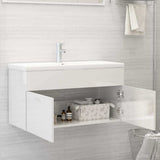 Vidaxl wastafelkast 90x38,5x46 cm bewerkt hout hoogglans wit