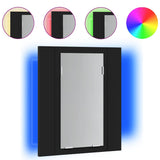 Vidaxl badkamerkast met spiegel en led 40x12x45 cm acryl zwart