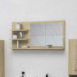 Vidaxl badkamerspiegel 90x10,5x45 cm bewerkt hout sonoma eikenkleurig