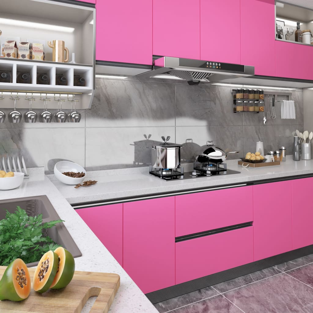 Vidaxl Meuble Huile auto-adhésive 500x90 cm PVC Rose brillant
