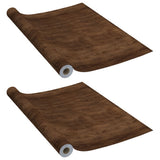 Vidaxl Meubles Huiles auto-adhésives 2 PCS 500x90 cm PVC Dark Oak -Colored
