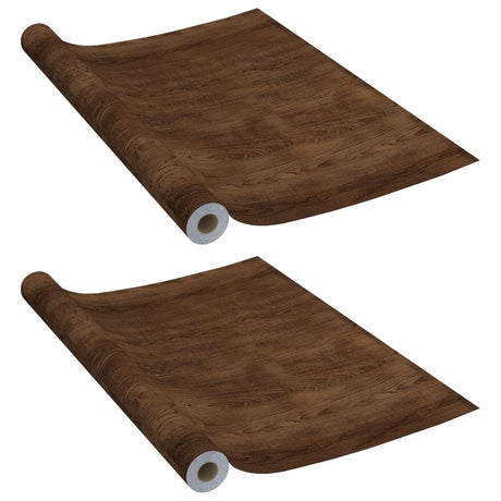 VidaXL films pour meubles autocollants 2 pcs 500x90 cm PVC couleur chêne foncé