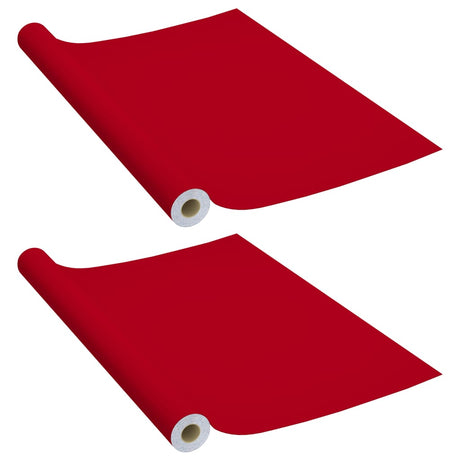 Vidaxx films pour meubles autocollants 2 pcs 500x90 cm PVC rouge