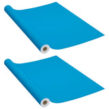Vidaxl Meubles Huiles auto-adhésives 2 ST 500x90 cm PVC Azure Bleu