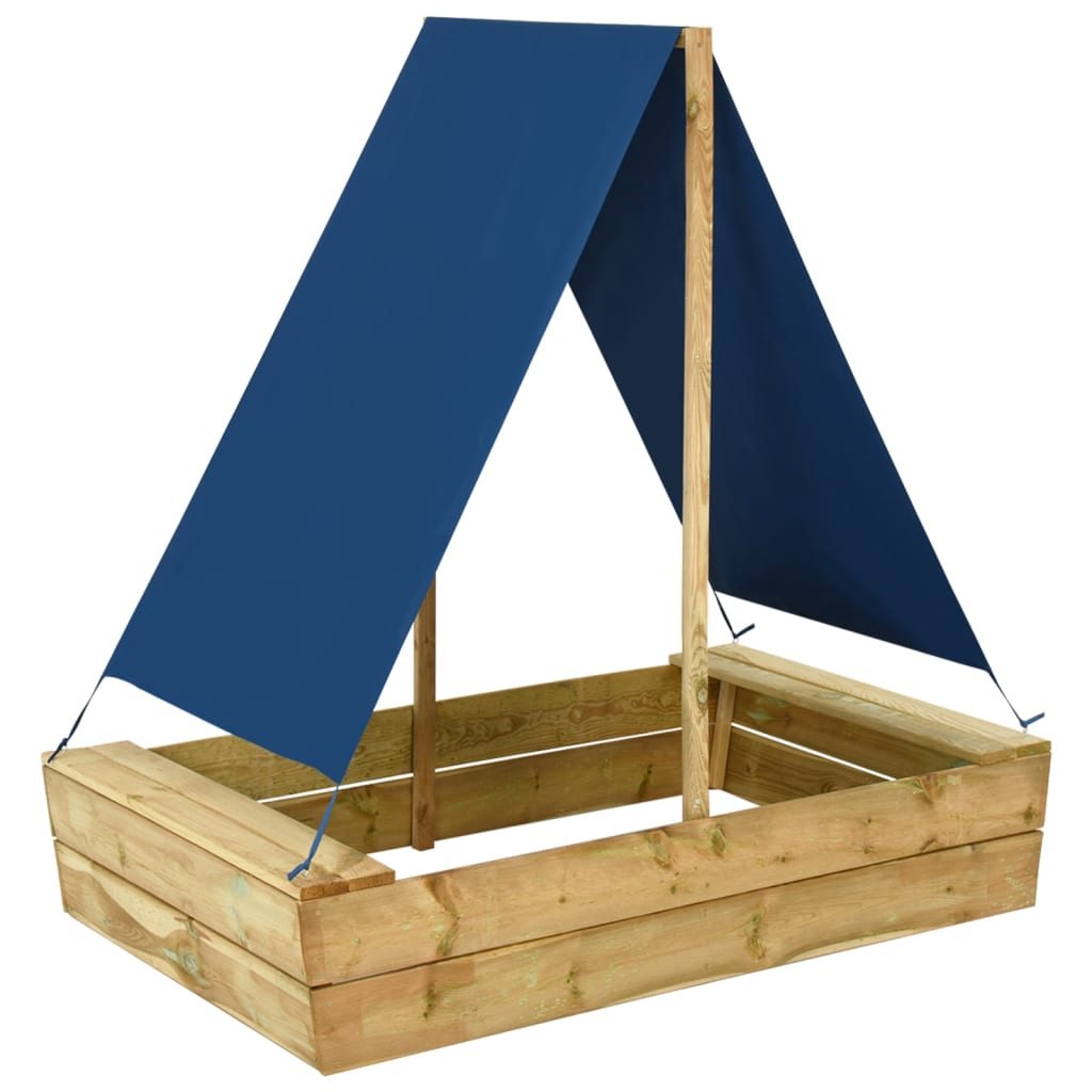 Vidaxl sandbox with roof 80x60x97.5 cm impregnated pine