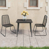 Vidaxl 3-delige tuinset pvc-rattan zwart